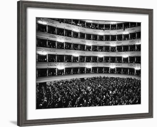 Full Capacity Audience at La Scala Opera House During a Performance Conducted by Antonio Pedrotti-Alfred Eisenstaedt-Framed Photographic Print