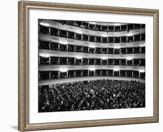 Full Capacity Audience at La Scala Opera House During a Performance Conducted by Antonio Pedrotti-Alfred Eisenstaedt-Framed Photographic Print