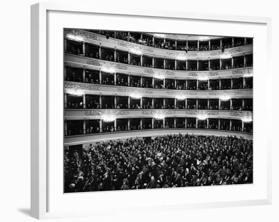 Full Capacity Audience at La Scala Opera House During a Performance Conducted by Antonio Pedrotti-Alfred Eisenstaedt-Framed Photographic Print