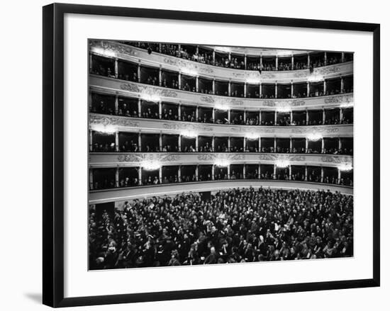 Full Capacity Audience at La Scala Opera House During a Performance Conducted by Antonio Pedrotti-Alfred Eisenstaedt-Framed Photographic Print