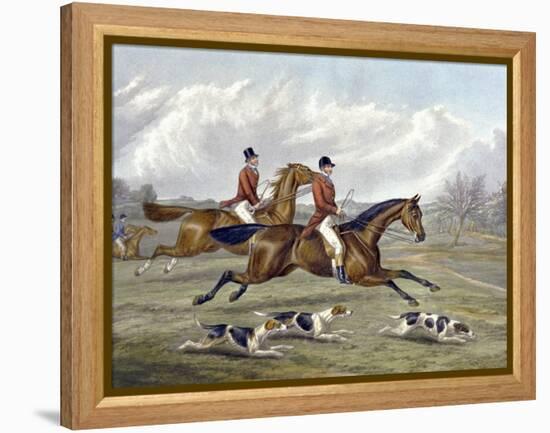 Full Cry, Plate from 'The Right and the Wrong Sort', in Fores Hunting Sketches, Engraved by John…-Henry Thomas Alken-Framed Premier Image Canvas
