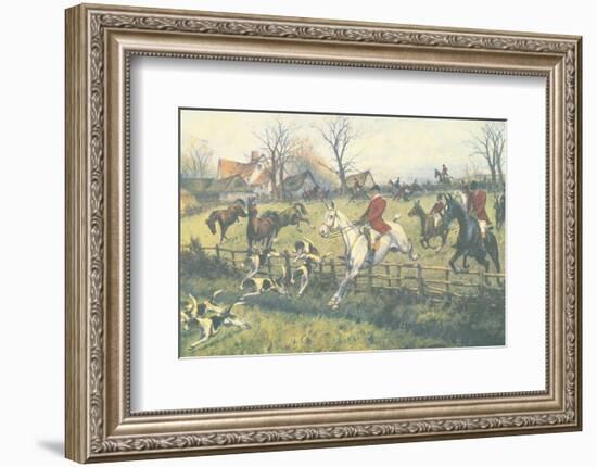 Full Cry through the Homestead-G Wright-Framed Premium Giclee Print