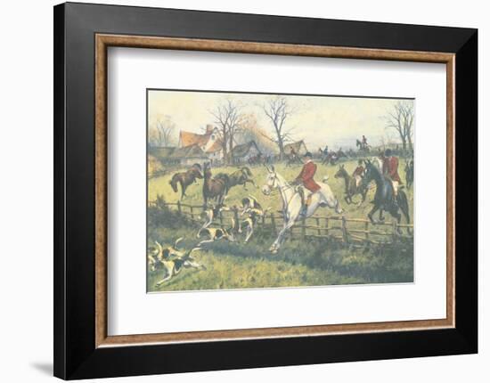 Full Cry through the Homestead-G Wright-Framed Premium Giclee Print