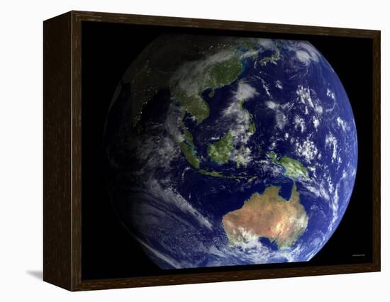 Full Earth from Space Showing Australia-Stocktrek Images-Framed Premier Image Canvas