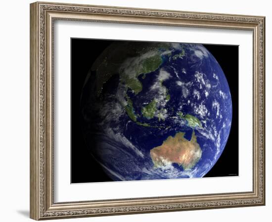 Full Earth from Space Showing Australia-Stocktrek Images-Framed Photographic Print