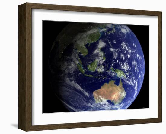 Full Earth from Space Showing Australia-Stocktrek Images-Framed Photographic Print