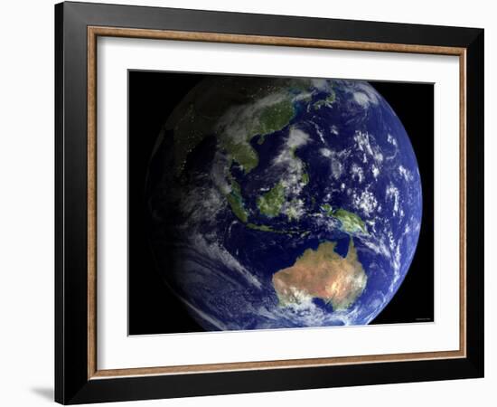 Full Earth from Space Showing Australia-Stocktrek Images-Framed Photographic Print