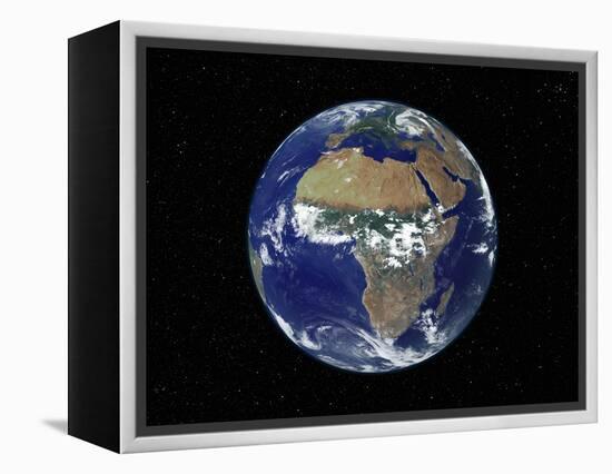 Full Earth Showing Africa, Europe During Day, 2001-08-07-Stocktrek Images-Framed Premier Image Canvas