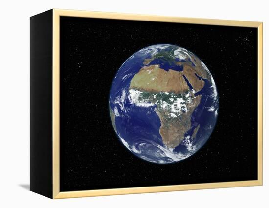 Full Earth Showing Africa, Europe During Day, 2001-08-07-Stocktrek Images-Framed Premier Image Canvas