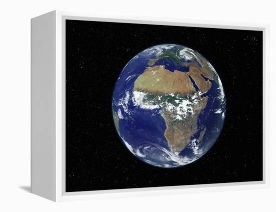 Full Earth Showing Africa, Europe During Day, 2001-08-07-Stocktrek Images-Framed Premier Image Canvas