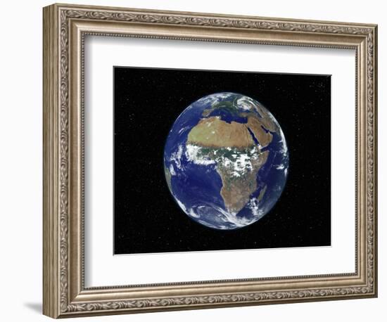 Full Earth Showing Africa, Europe During Day, 2001-08-07-Stocktrek Images-Framed Photographic Print