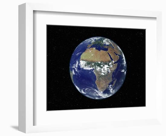 Full Earth Showing Africa, Europe During Day, 2001-08-07-Stocktrek Images-Framed Photographic Print