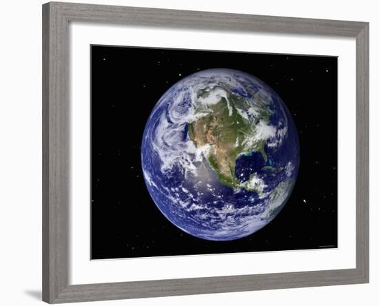 Full Earth Showing North America (With Stars)-Stocktrek Images-Framed Premium Photographic Print