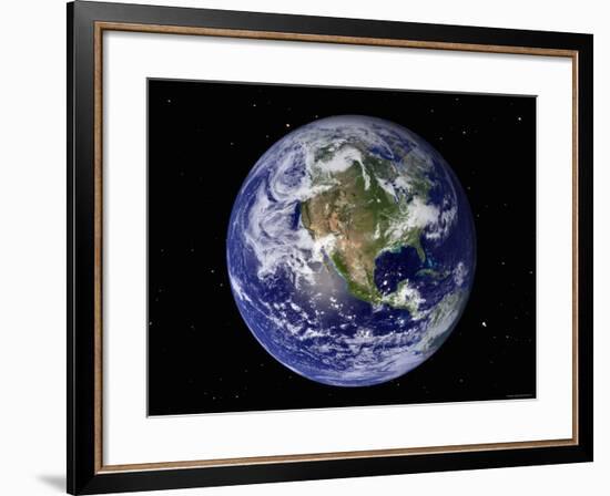 Full Earth Showing North America (With Stars)-Stocktrek Images-Framed Premium Photographic Print