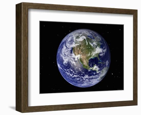 Full Earth Showing North America (With Stars)-Stocktrek Images-Framed Photographic Print