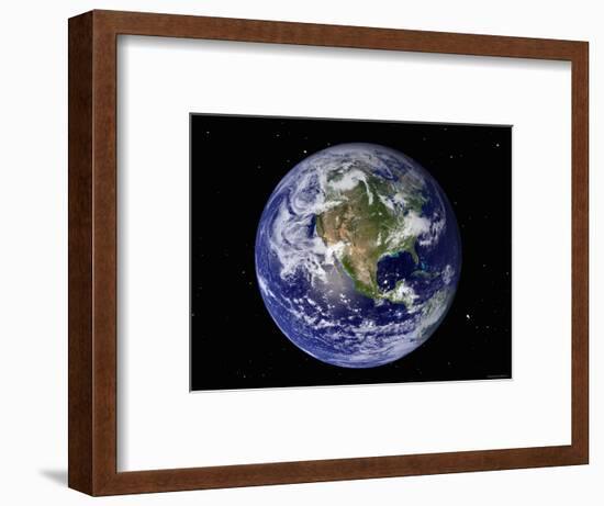 Full Earth Showing North America (With Stars)-Stocktrek Images-Framed Photographic Print