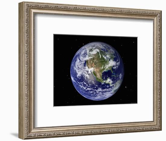 Full Earth Showing North America (With Stars)-Stocktrek Images-Framed Photographic Print