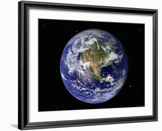 Full Earth Showing North America (With Stars)-Stocktrek Images-Framed Photographic Print