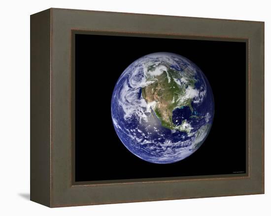 Full Earth Showing North America-Stocktrek Images-Framed Premier Image Canvas