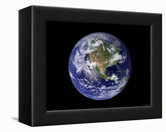 Full Earth Showing North America-Stocktrek Images-Framed Premier Image Canvas