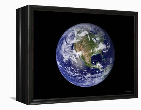 Full Earth Showing North America-Stocktrek Images-Framed Premier Image Canvas