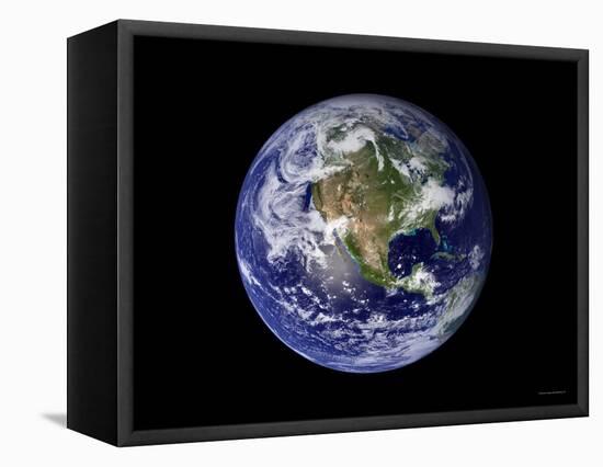 Full Earth Showing North America-Stocktrek Images-Framed Premier Image Canvas