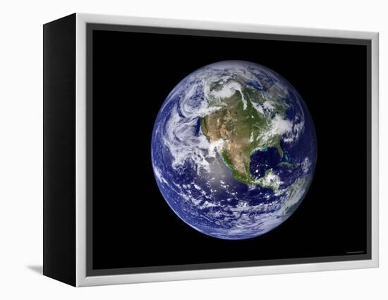 Full Earth Showing North America-Stocktrek Images-Framed Premier Image Canvas