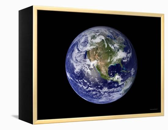 Full Earth Showing North America-Stocktrek Images-Framed Premier Image Canvas