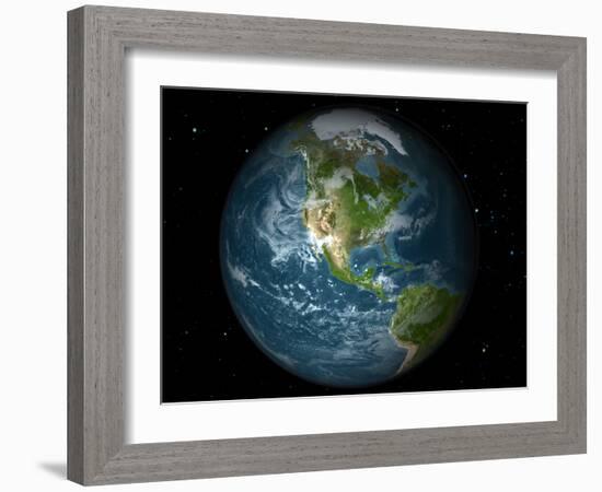 Full Earth View Showing North America-Stocktrek Images-Framed Photographic Print