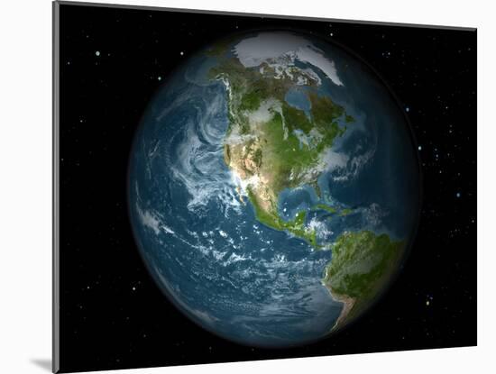 Full Earth View Showing North America-Stocktrek Images-Mounted Photographic Print