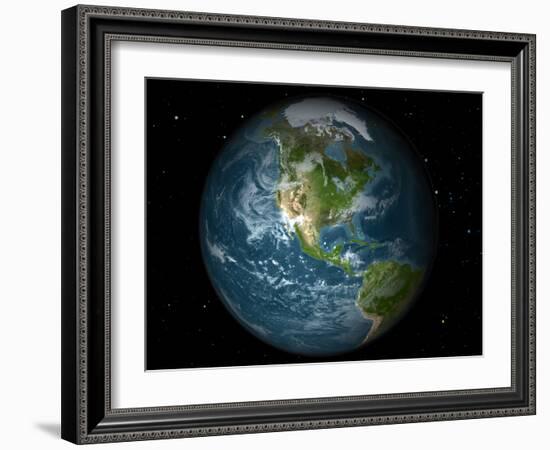 Full Earth View Showing North America-Stocktrek Images-Framed Photographic Print