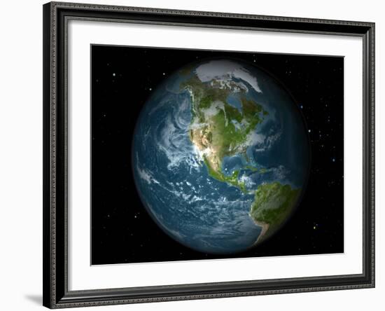 Full Earth View Showing North America-Stocktrek Images-Framed Photographic Print