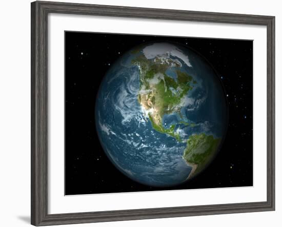 Full Earth View Showing North America-Stocktrek Images-Framed Photographic Print