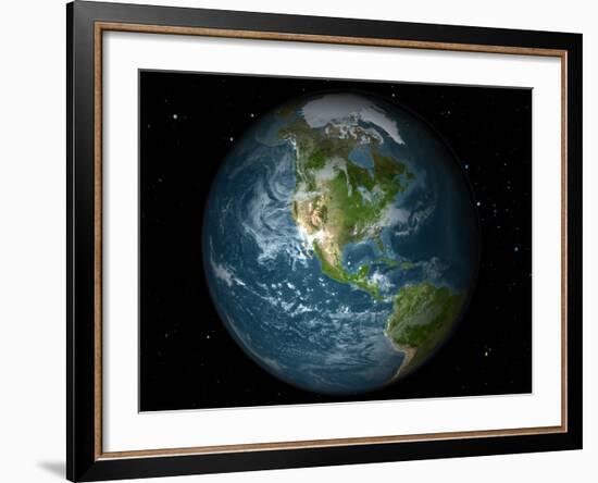 Full Earth View Showing North America-Stocktrek Images-Framed Photographic Print