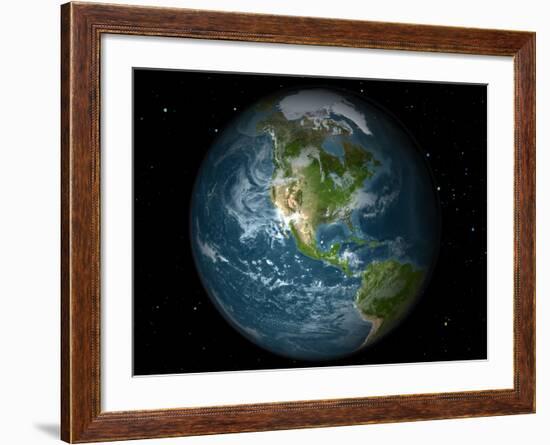 Full Earth View Showing North America-Stocktrek Images-Framed Photographic Print