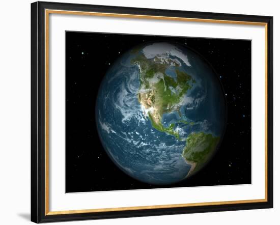 Full Earth View Showing North America-Stocktrek Images-Framed Photographic Print