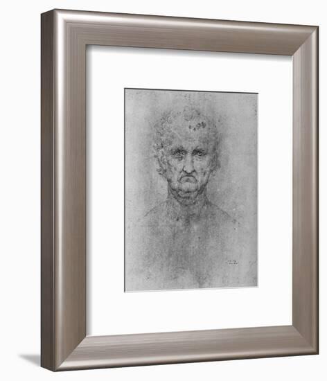 'Full Face of an Old Man', c1480 (1945)-Leonardo Da Vinci-Framed Giclee Print