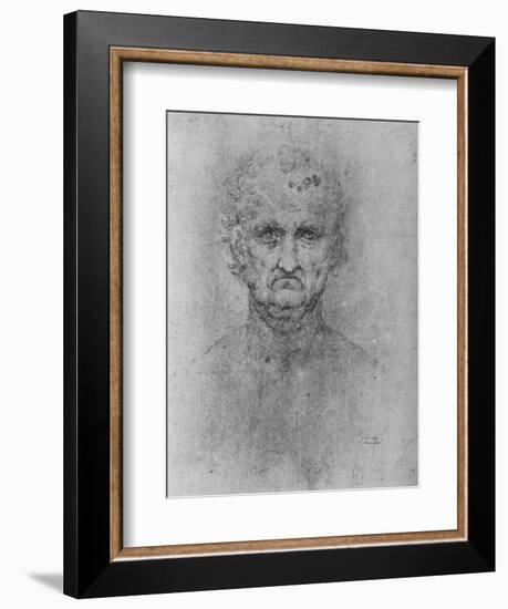 'Full Face of an Old Man', c1480 (1945)-Leonardo Da Vinci-Framed Giclee Print