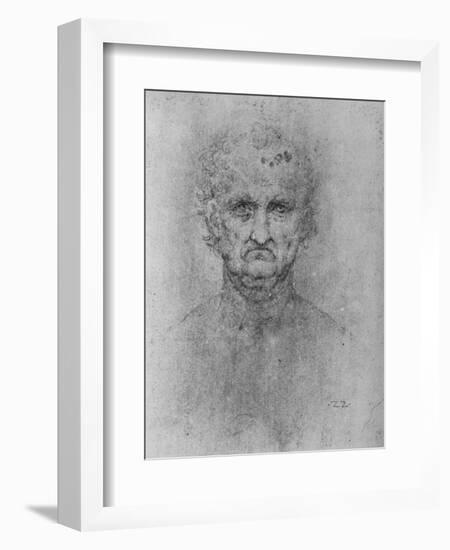 'Full Face of an Old Man', c1480 (1945)-Leonardo Da Vinci-Framed Giclee Print