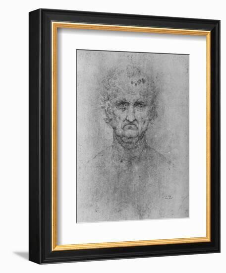 'Full Face of an Old Man', c1480 (1945)-Leonardo Da Vinci-Framed Giclee Print