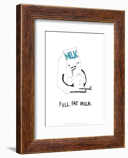 Full Fat Milk - Tom Cronin Doodles Cartoon Print-Tom Cronin-Framed Giclee Print