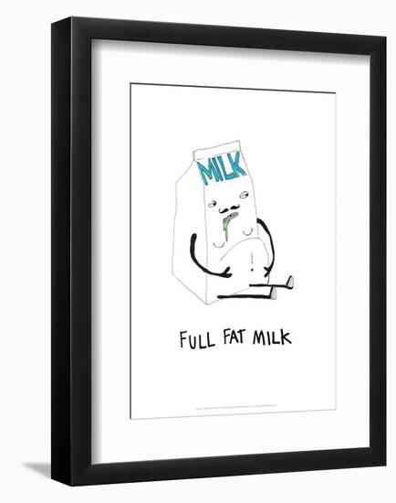 Full Fat Milk - Tom Cronin Doodles Cartoon Print-Tom Cronin-Framed Giclee Print