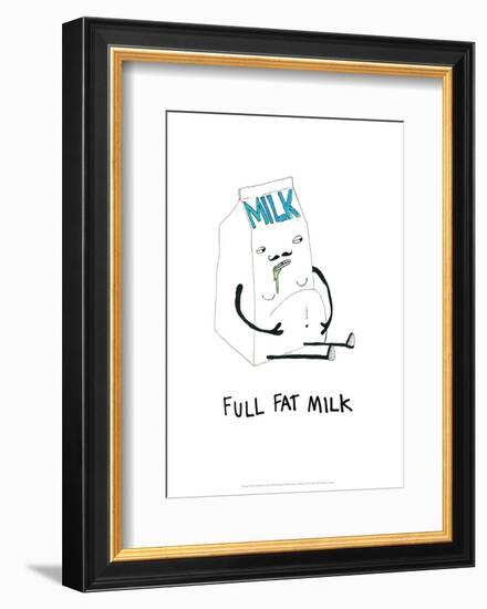 Full Fat Milk - Tom Cronin Doodles Cartoon Print-Tom Cronin-Framed Giclee Print