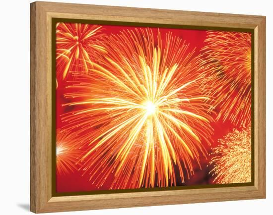 Full Frame of Exploding Fireworks-null-Framed Premier Image Canvas