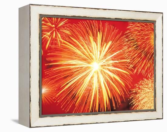 Full Frame of Exploding Fireworks-null-Framed Premier Image Canvas