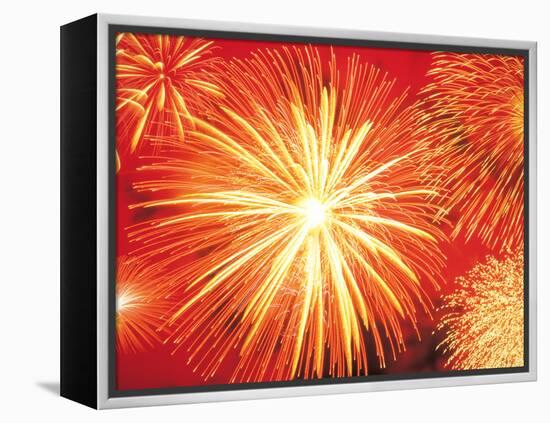 Full Frame of Exploding Fireworks-null-Framed Premier Image Canvas