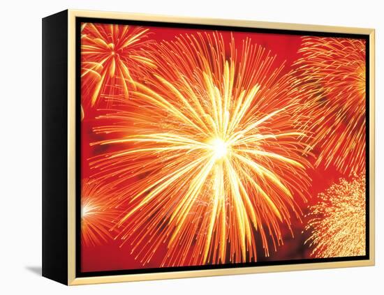 Full Frame of Exploding Fireworks-null-Framed Premier Image Canvas