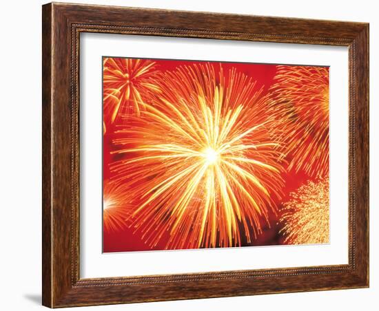 Full Frame of Exploding Fireworks-null-Framed Photographic Print