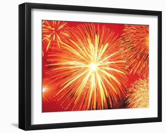 Full Frame of Exploding Fireworks-null-Framed Photographic Print