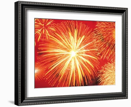Full Frame of Exploding Fireworks-null-Framed Photographic Print
